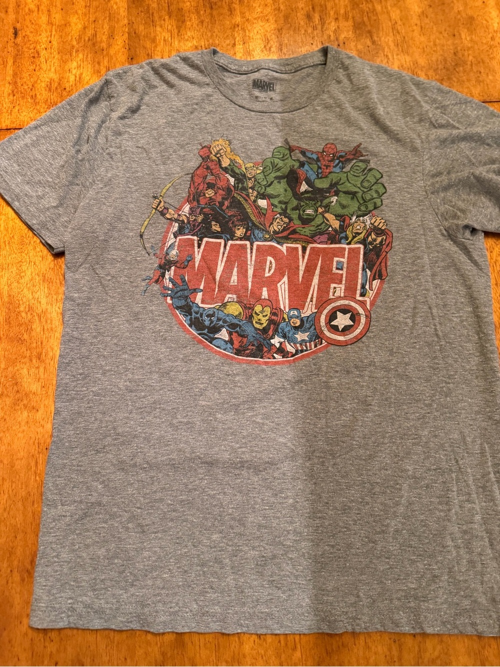 Marvel Gray Logo Tee with Black Print